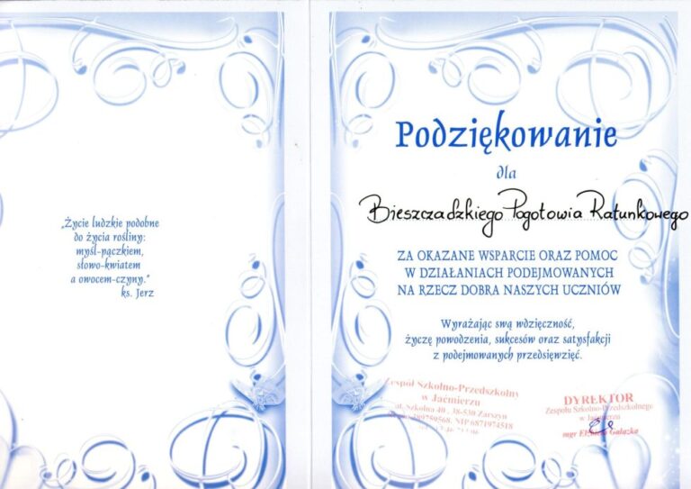Podziękowanie BPRwS