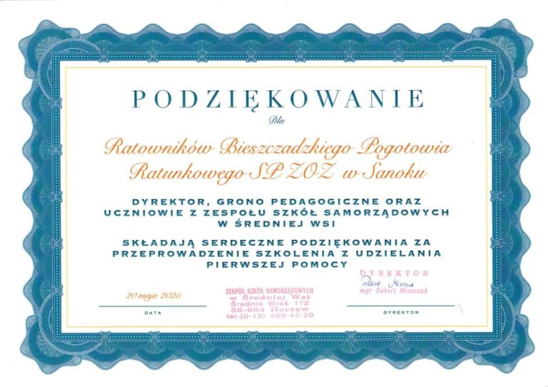 Podziękowanie dla BPRwS